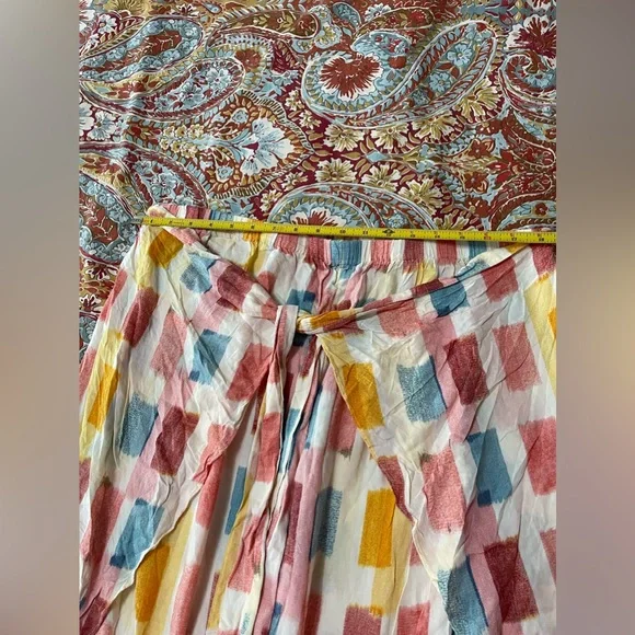 Anthropologie Lilka Watercol Colorful Wrap Legs Palazzo - Picture 2 of 5